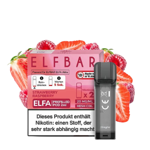 elfbar elfa strawberry raspberry 20mg nikotin pods 2er pack fruchtig