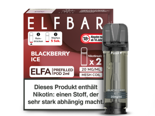 ELFBAR ELFA Blackberry Ice 20mg Nikotin 2er Pack – Fruchtige Pods mit Brombeer- und Eisnote