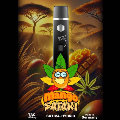 happys amsterdam tac vape mango safari sativa-hybrid fruchtig belebend dampferlebnis