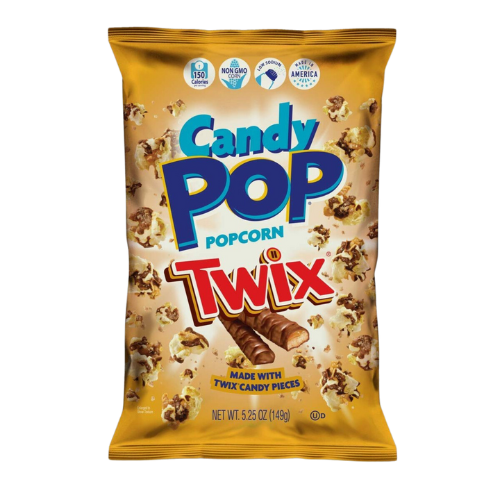candy pop popcorn twix 149g popcorn schokolade karamell snack großpackung