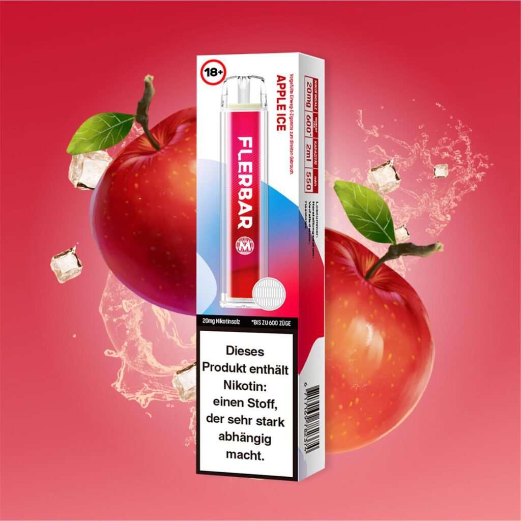 flerbar vapes 600er apple ice fruchtig erfrischend vape