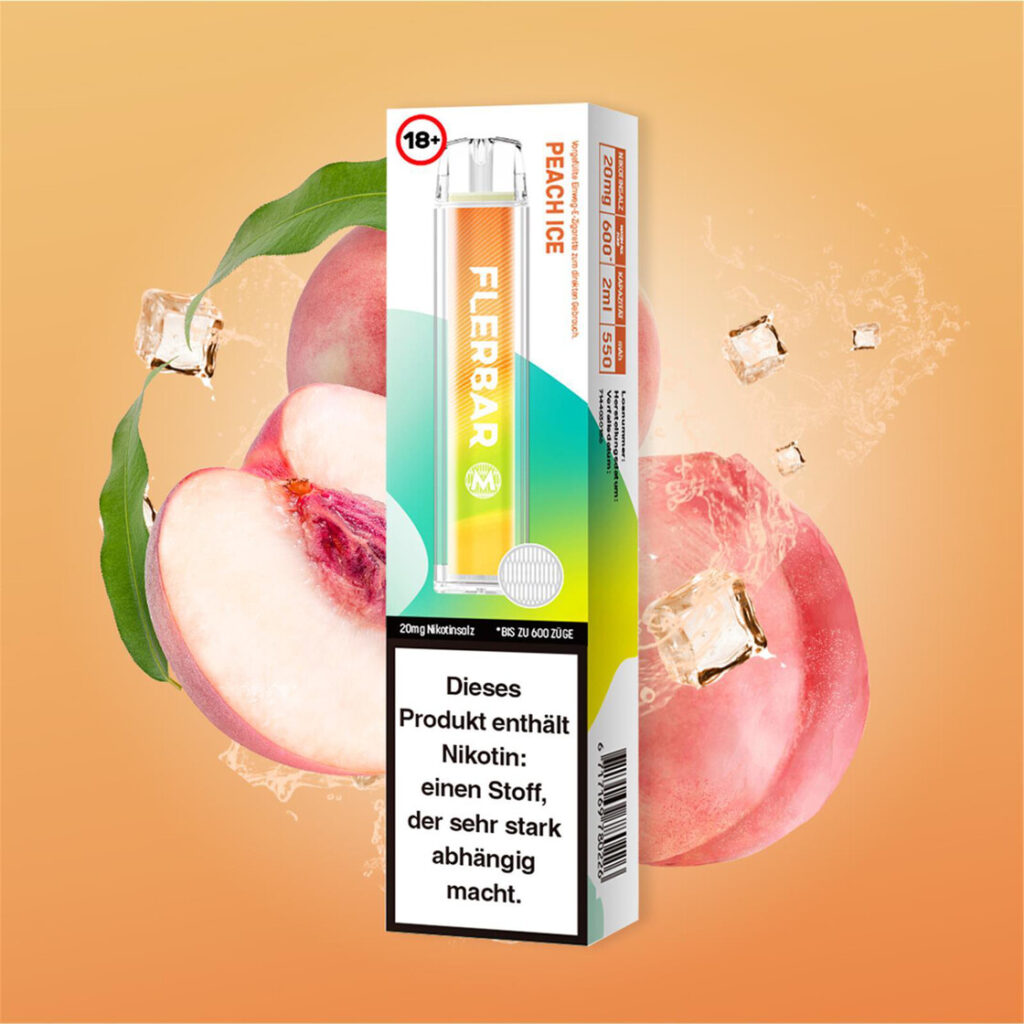 flerbar vapes 600er peach ice fruchtig süß kühl dampferlebnis